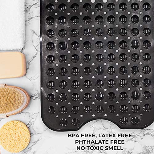 Image of ENKOSI Bath Mat - Large Non Slip Bathtub & Shower Mat - Extra Long 40 X 16 Inch Bathroom Mats for Tub Nonslip Anti Slip Bathmats (40X16 Clear Green 1-Pack)