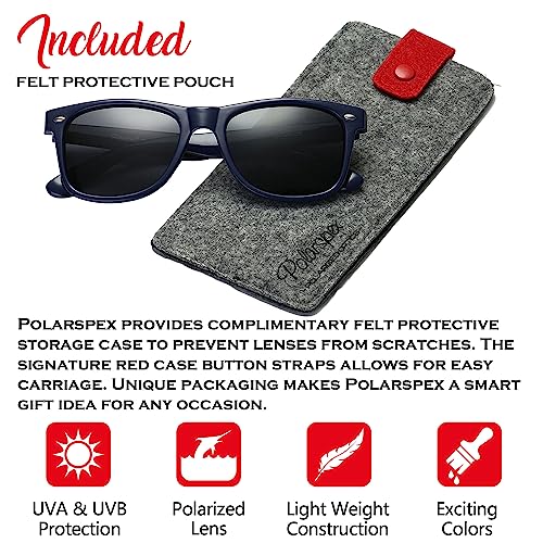 Image of PolarSpex Polarized Sunglasses for Men and Women | UV Protection, Durable Lightweight Frame, Retro Style, Felt Carrying Case, Clear Vision for Driving, Fishing & Everyday Wear.