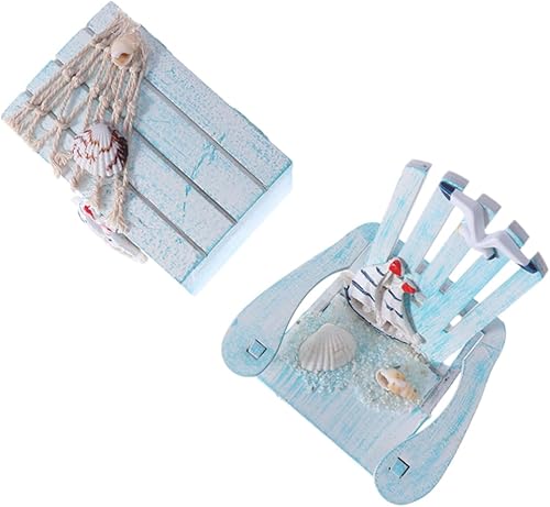 Toyvian Silla de playa en miniatura, adornos náuticos para mariposas decorativas para decoración del hogar, velero de madera, artesanía, decoración