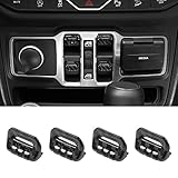 RT-TCZ Carbon Fiber Center Console Window Button Switch Trim Cover Decoration Interior Accessories Compatible with Jeep Wrangler JL JLU & Gladiator JT 2018-2024