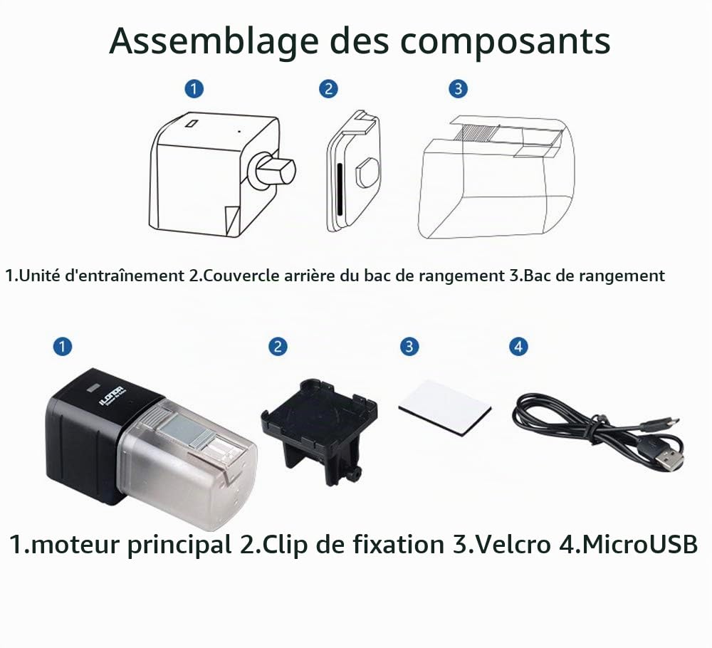 Aquarium Wi-FI Mangeoire à Poisson Automatique Mangeoires à Poisson Auto Fish Food Timer Feeder pour Fish Tank