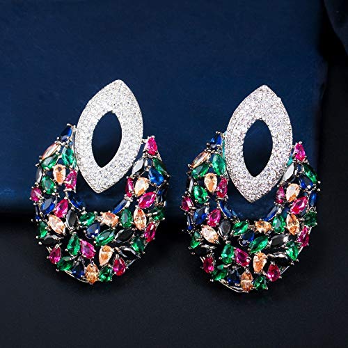 Zircone de mariage nuptiale boucles d'oreilles de fête - 4