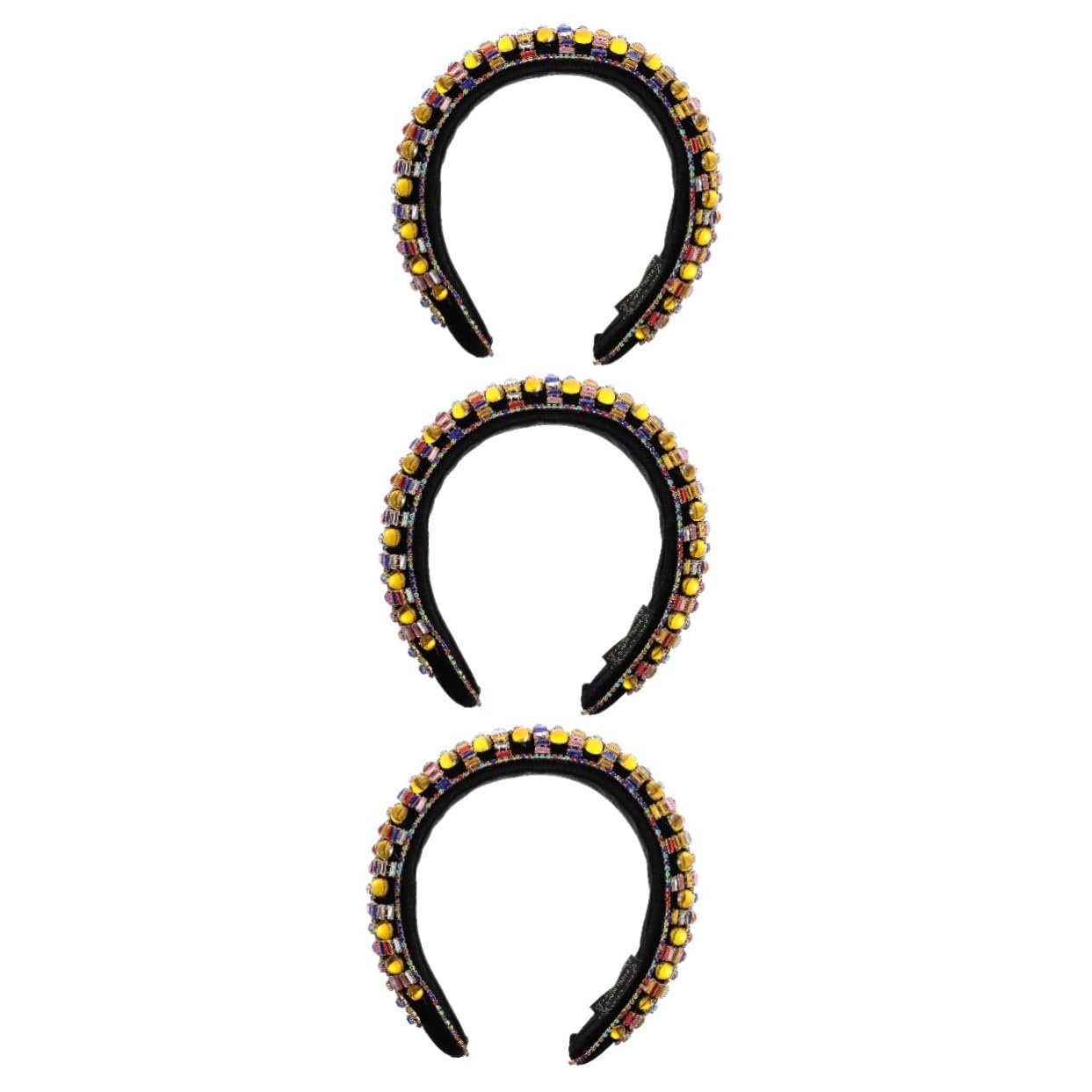 DOITOOL 3stücke Padded Rhinestone Haarband Für Damen Vintage Breiter Haarreif Mit Strass Elegante Haarschmuck Für Partys Hochzeiten Und Besondere Anlässe