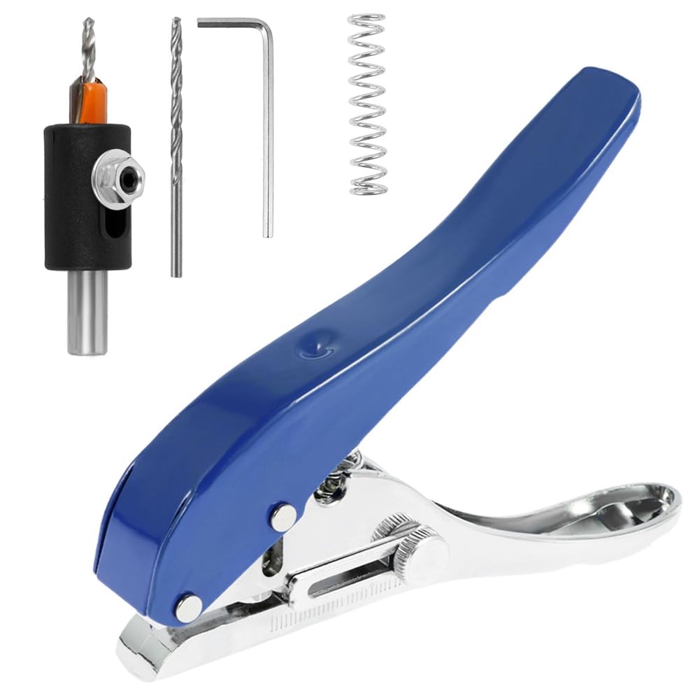 Wanjorlay Punch Pliers Metal Punch Pliers 8mm Hole Card Punching Tool for Plastic Sheet Photo Paper PVC ABS Opener Nail Hole Plier