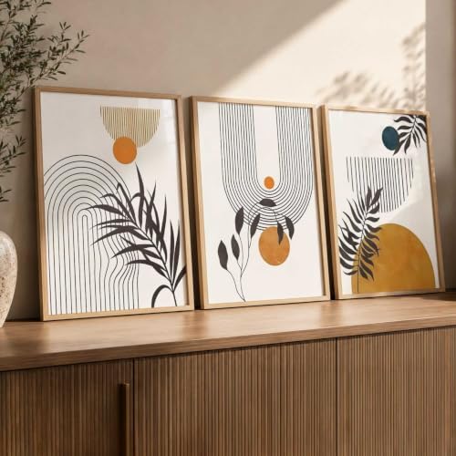 Image of kotart Painting Boho Wall Art Home Decoration Paintings With Frame For Living Room Bed Room Hotel Wall Decor Digital Reprint Set of 3 (10X13 inch)