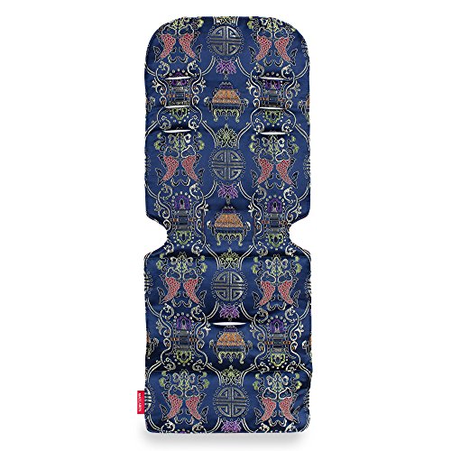 Maclaren colchoneta universal para asiento - Lucky Fish, Accesorio de doble cara fácil de poner y quitar en todas las sillas de paseo tipo paraguas, Transpirable y lavable en lavadora