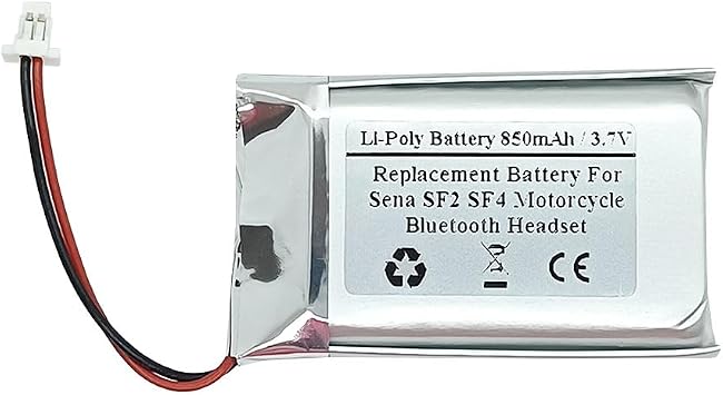 بطارية استبدال 850mAh 3.7V لسماعة بلوتوث Sena SF2 SF4 للدراجات النارية ، اتصال داخلي Helmet