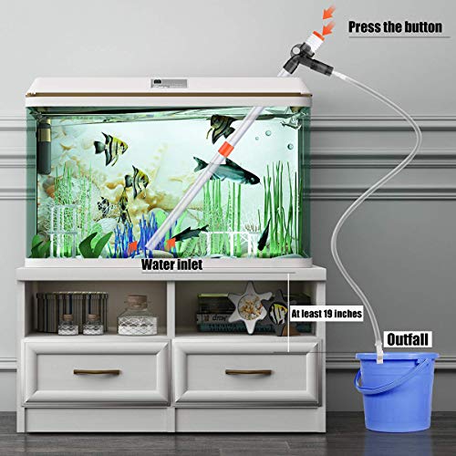 Queta - Detergente per acquario, per acquario, per ghiaia, con pulsante a pressione e regolatore di flusso dell'acqua per cambiare rapidamente acqua, lavaggio sabbia, assorbimento delle feci - Image 6