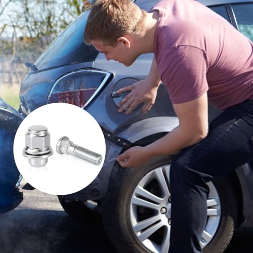 Image of PEUTIER 4pcs M12x1.25 Wheel Stud and Lug Nut Kit, Trailer Lug Nuts Compatible with Infiniti EX35 G37 Q70 Q50 QX50 Nissan Pathfinder Frontier Altima Sentra Armada Murano Maxima 350Z 370Z, Silver