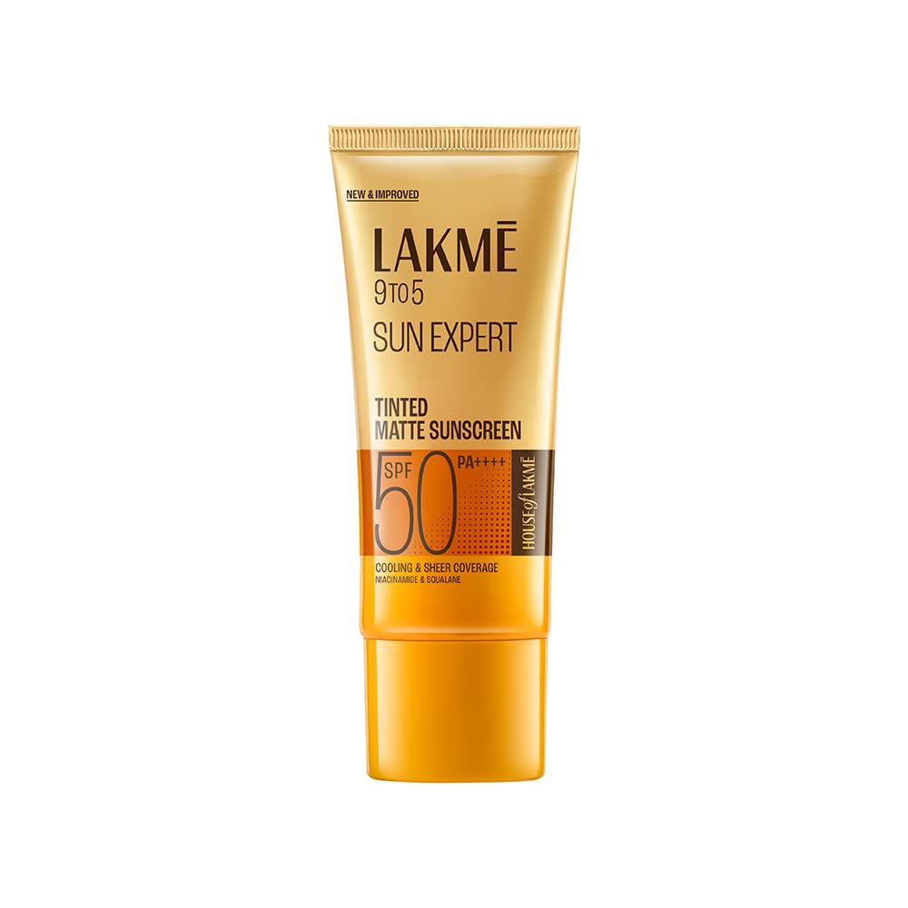 Lakme Sun Expert Tinted Sunscreen 50 SPF PA+++, Natural Tone, With Cucumber, Lightweight, Ultra Matte Finish, Blocks Upto 97% Harmful Sunrays, 100 ml