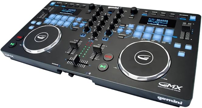 Gemini Sound GMX Versatile DJ Controller & Media Player - Compact USB/MIDI System with VirtualDJ LE, Ideal for Mobile DJs & Live Performances