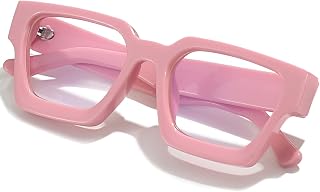 AIEYEZO Square Thick Frame Blue Light Blocking Glasses for Women Men - Trendy Chic Computer Eyeglasses