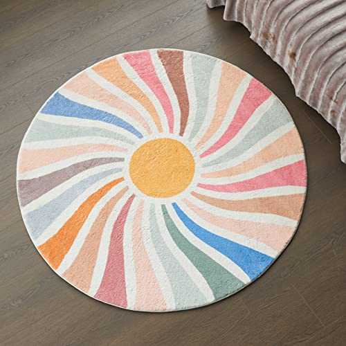 Tapete Redondo Boho 47" Multicolor Ultra Suave Lavable miniatura 6