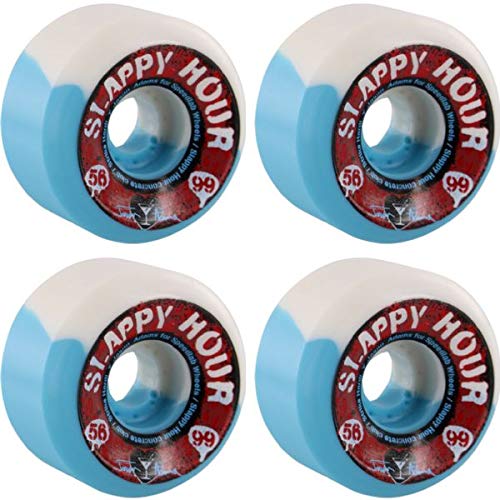 Jason Adams Slappy Hour White/Blue Swirl Skateboard Wheels - 56mm 99a (Set of 4)
