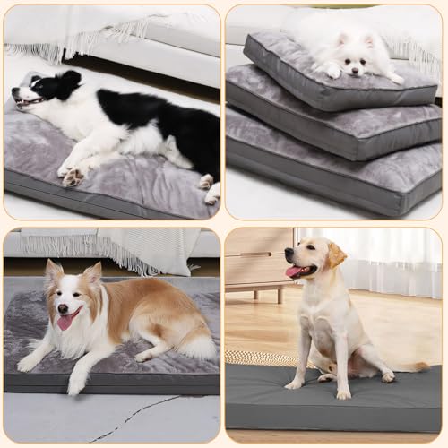 AZVFLY Hundebett Orthopädisch Grosse Hunde: Bequem Eiförmiger Schwamm Waschbar Hundekissen, rutschfest Bissfestigkeit mit Abnehmbarer Deckel, Doppelseitig Wendbare Lieblingswintergeschenk für Hunde