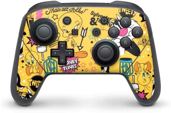 Skinit Decal Gaming Skin Compatible with Nintendo Switch Pro Controller - Officially Licensed Looney Tunes Tweety Bird Double Design