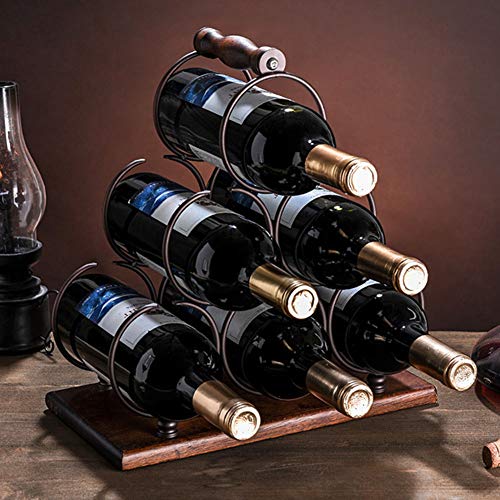 Soporte para botellas metal 6 lugares negro miniatura 1