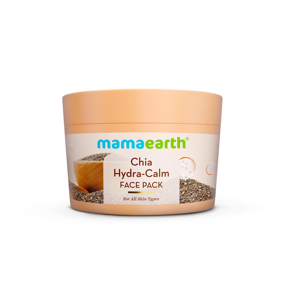 Mamaearth Chia Hydra-Calm Face Pack With Chia Seed & Ceramides For Healthy Skin Barrier-200G,Diy-Like Texture,Instant Hydration & Glow,Gel Cream Cooling Mask,Free From Harmful Chemicals,All Skin Types