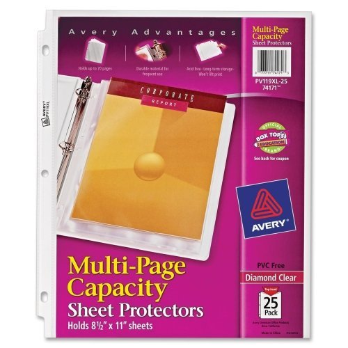 Multi-Page Top-Load Sheet Protectors, Heavy Gauge, Letter, Clear, 25/Pack