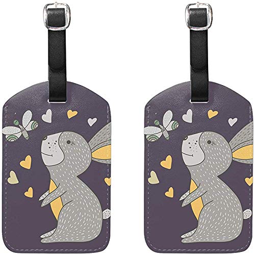 Preisvergleich Produktbild Süße kleine Haare Kofferanhänger mit Lederband 2 Stück