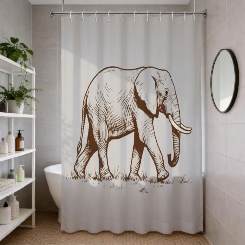 Rideau de douche tissu imperméable 180x200 contre les éclaboussures - 4