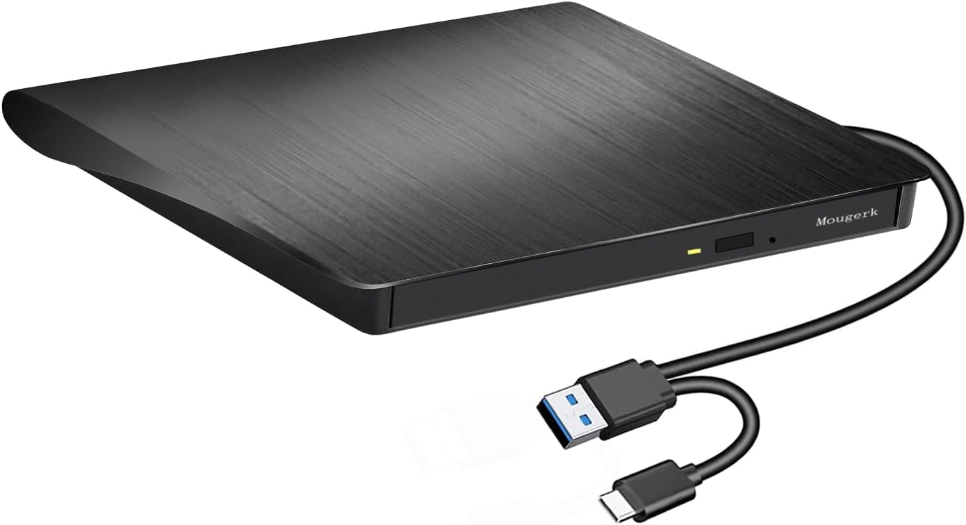 External DVD CD Drive, USB 3.0 Type-C Ultra Slim Drives CD DVD RW Player/DVD CD ROM Drive/Writer/Rewriter/USB CD Burner Compatible with Mac MacBook Pro, Laptops Desktops
