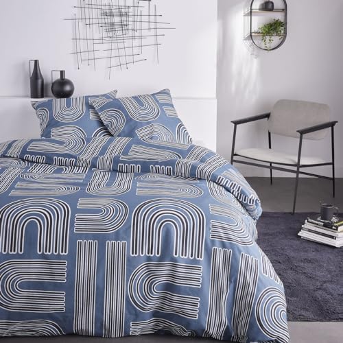 Today Parure de lit 2 Personnes Sunshine 15.26, Bleu, Jumeau