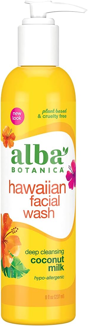Hawaiian Facial Wash, Deep Cleansing Coconut Milk, 8 Oz