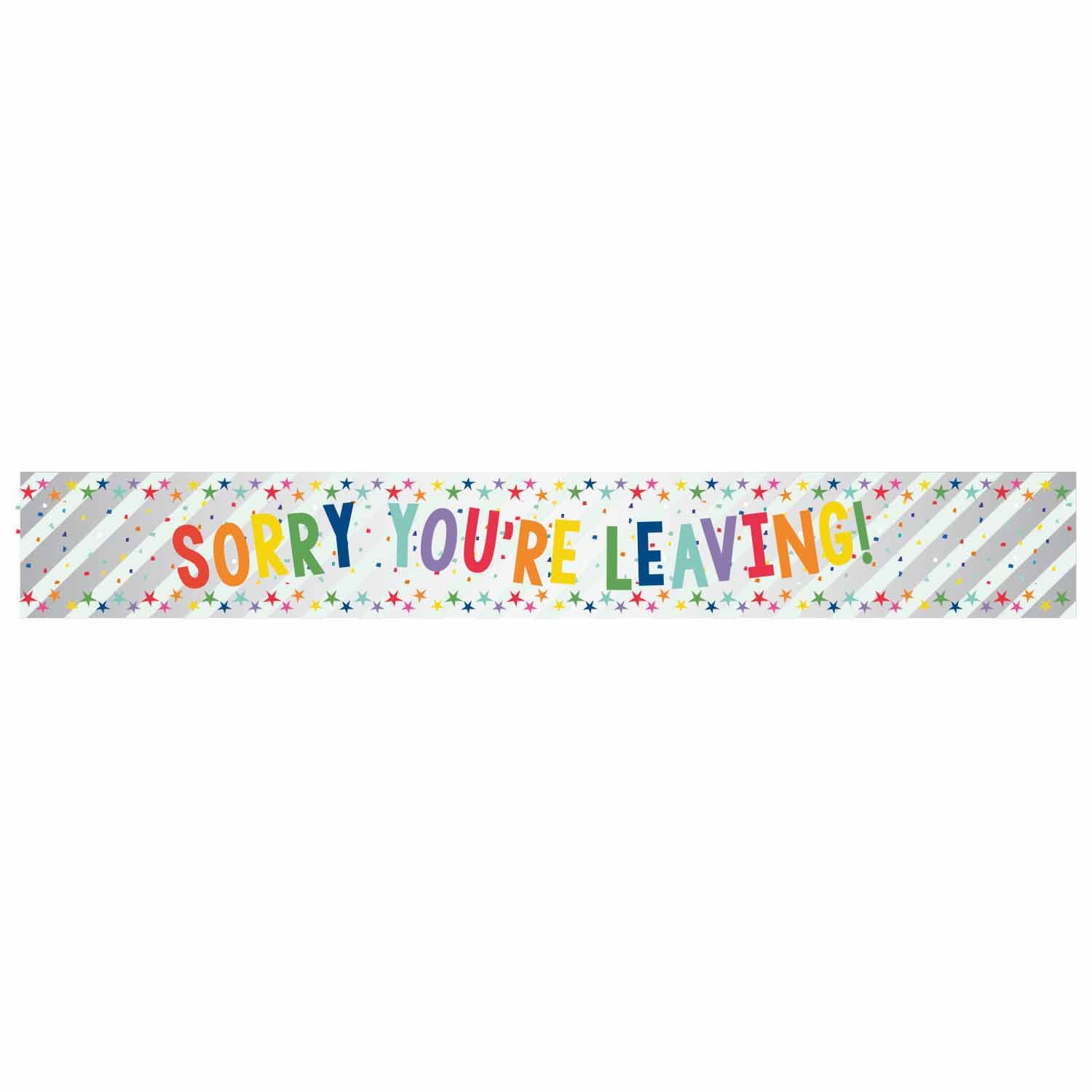 Amscan 9912138 Sorry Youre Leaving Banner, Silver, 29cm x 13cm