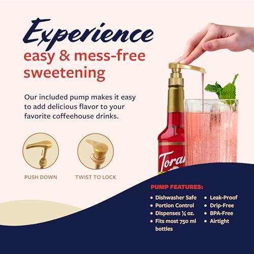 Image of Torani Sour Candy Syrup for Drinks, Flavoring for Iced Tea, Lemonade, Sodas, and Cocktails, Pump Included, 25.4 Oz