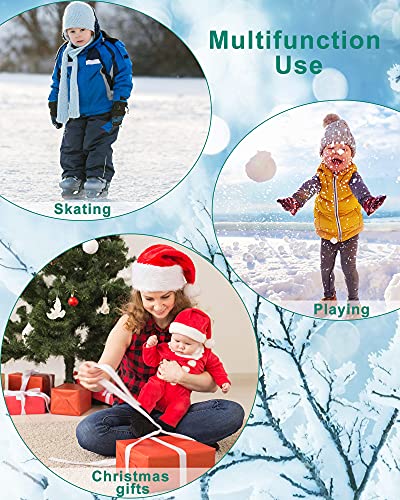 SATINIOR Winter Toddler Boys Hat Dinosaur Warm Mittens Scarf Set Pompom Baby Beanie Knitted Baby Hat Scarf Gloves Earflaps4