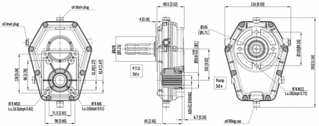 Multiplicateur BG3 avec arbre P.T.O