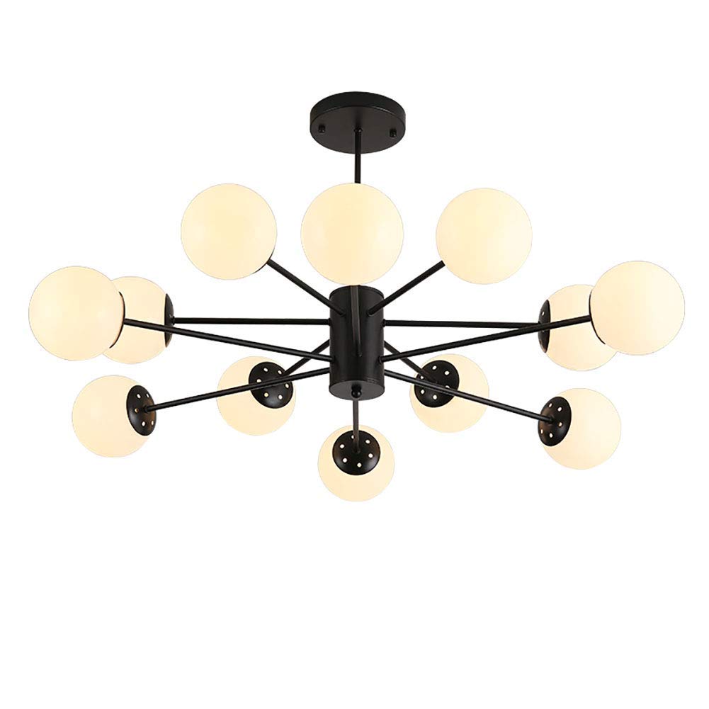 KXEcoLife 12-Light Sputnik Chandelier, Adjustable Modern Ceiling Light Fixture for Living Room, Vintage Industrial Design, Perfect Home Decor and Dining Areas