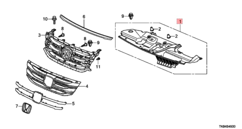 Amazon.com: Genuine Honda 71125-TK8-A00 Front Bulkhead Cover