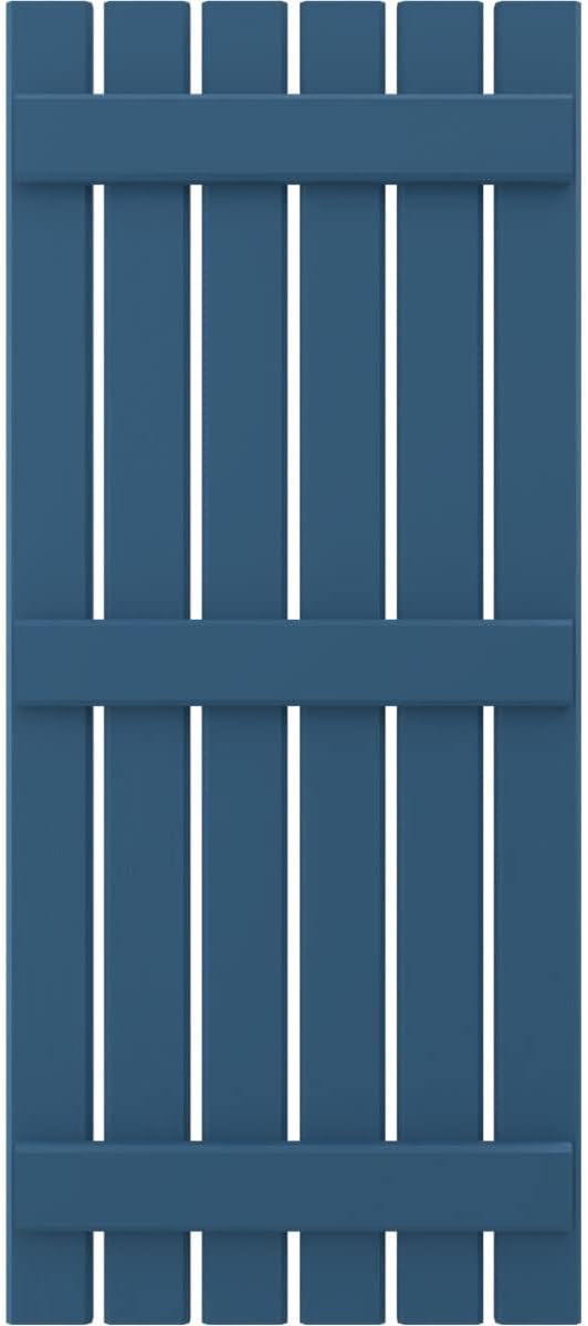 Ekena Millwork ARW401SB623X73HBH Americraft Six 3 Exterior Real Wood Spaced Board-n-Batten Shutters (Per Pair), Sojourn Blue
