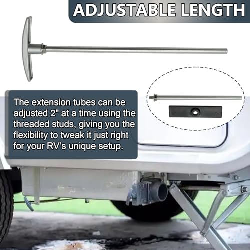 Image of 2 Pack RV Waste Valve Handle Replacement Universal Fit RV Waste Valve Tube Extension Kit RV Dump Valve Handle Replacement Set