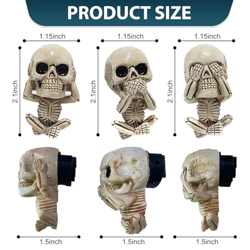 Image of 3 PCS Automotive Air Conditioner Outlet Diffuser, Halloween Skull Decoration Accessories, Automotive Multi-Functional Interior Accessories, Universal for Most Cars (Black)