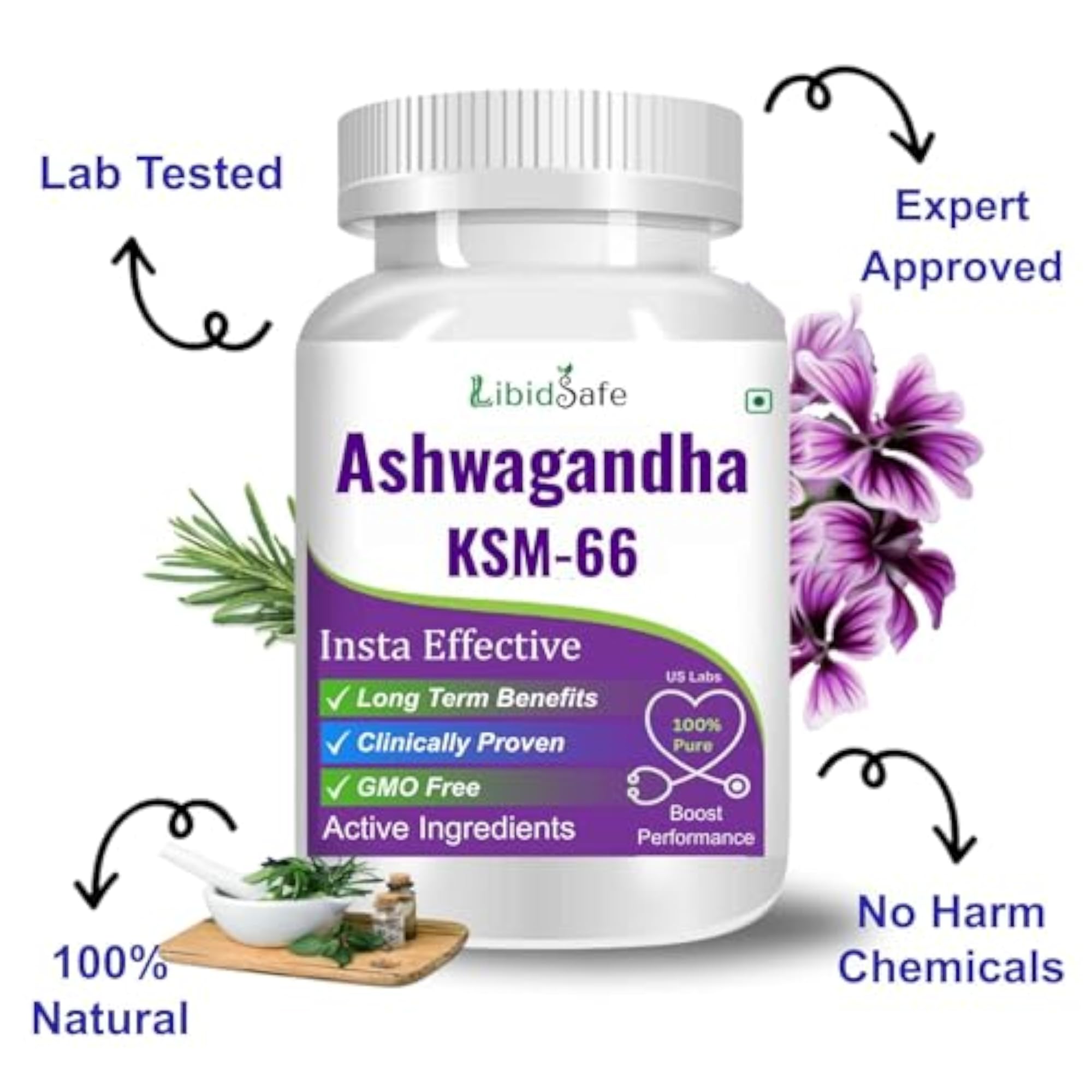 Organic Ashwagandha KSM-66 Extract Capsules
