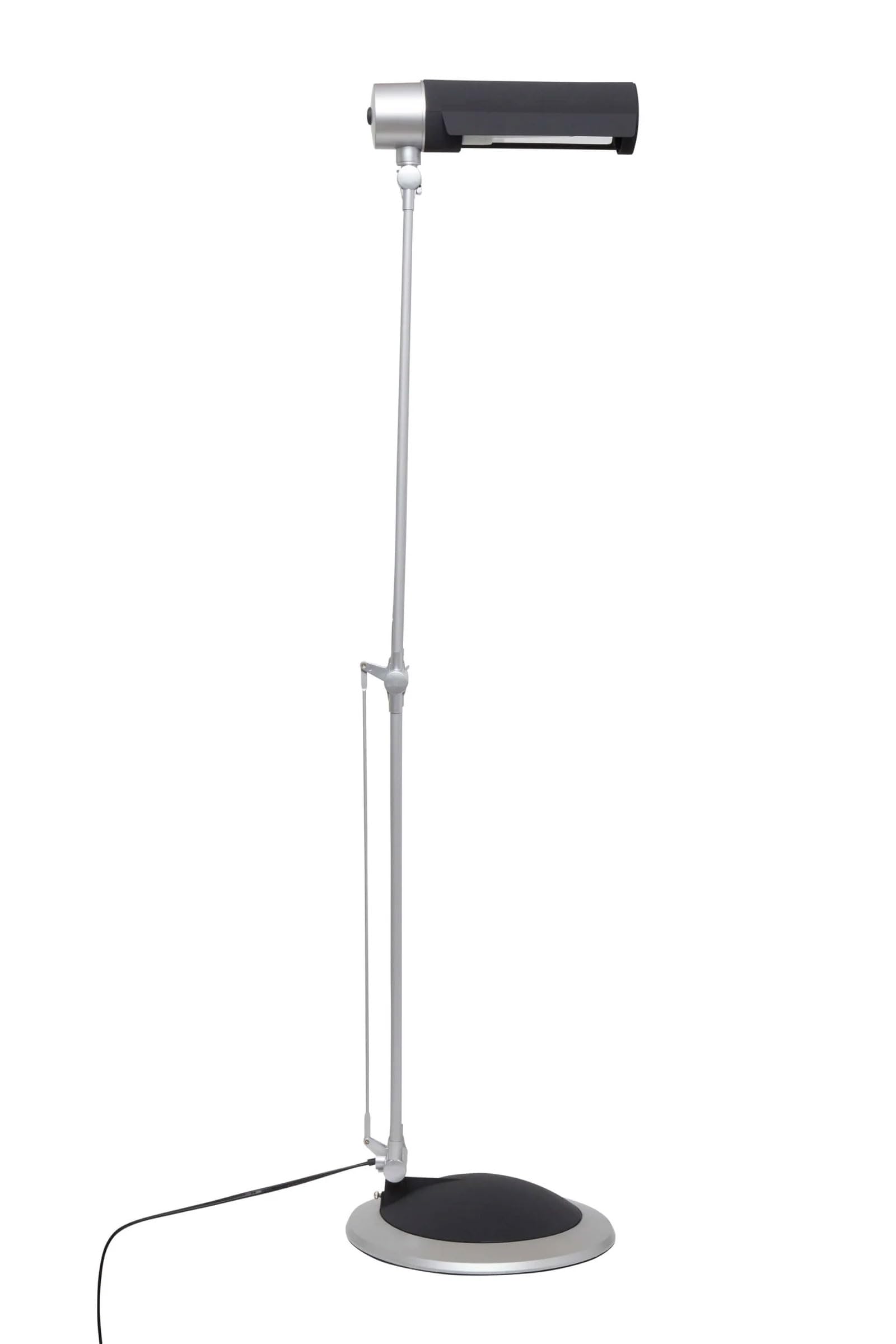 MAUL Schreibtischlampe silber MAULoffice Klemmfuß Standfuß E27 LED warmweiß | flexibler Doppelarm, drehbarer neigbarer Kopf, schattenarmes Licht von oben, austauschbare E27 LED, sicherer Halt am Tisch