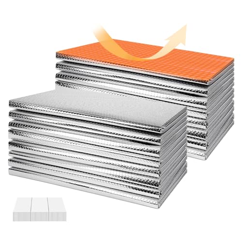 16PCS Garage Door Insulation Reflective Foil Panels 24' x 48' Bubble Aluminum Foil Pre-Cut Sheet Summer Winter for Window, Wall, Car, RV, Roof, Attic
