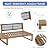 Soleil Jardin 4 Piece Acacia Wood Patio Furniture L-Shaped Outdoor Sectional Sofa Set with Coffee Table, FSC Certified Conversation Set with Built-in Side Table and Grey Cushions for Garden