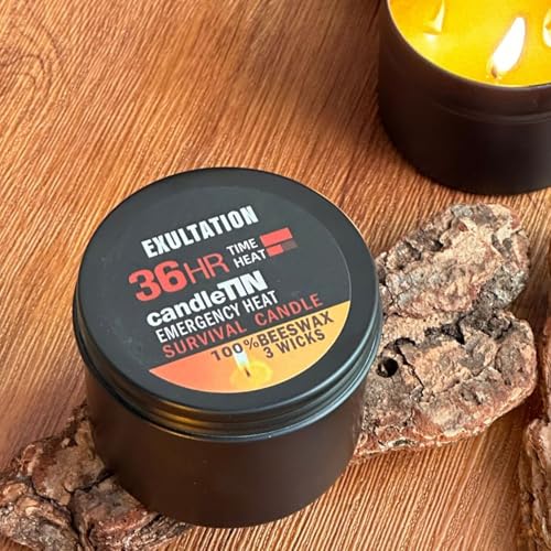 Kerzen lange brennen | Emercys Survival Kit | 6 Stücke Survival Candle 36 Stunden Emercys Home Candles mit 3 Dochten | szinnkerzenlichter zum Wandern, Camping, Wintersturm – Bild 6
