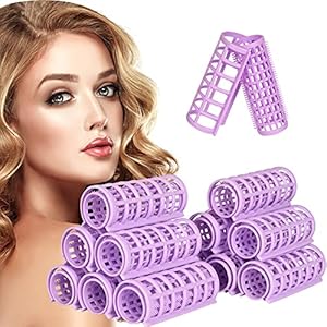 Hair-RollersSmilco-12-Pcs-Plastic-Snap-on-Hair-Rollers-Curlers-for-Hairdressing-Styling-Hair-Salo-25-cm Hair Rollers,Smilco 12 Pcs Plastic Snap on Hair Rollers Curlers for Hairdressing Styling Hair Salo (2.5 cm)