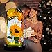 QUELIEN Sunflower Gift for Women,Sun Flowers Home Decor,Preserved Sunflower Bouquet in Glass Dome,Birthday Gifts for Her Mom