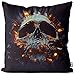 VOID Poszewka na poduszkę z trupią czaszką, poliester, wodoodporna, do użytku na zewnątrz, wymiary poduszki: 60 x 60 cm
