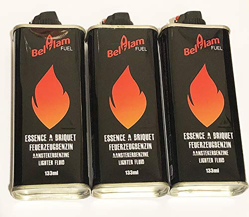 Lot de 3 Recharge Essence Briquet Zippo Compatible 133ml Belflam