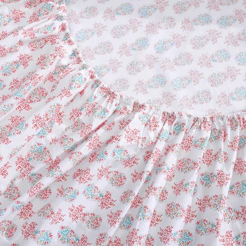 Image of Tommy Bahama - King Sheets, Cotton Percale Coastal Bedding Set with Matching Pillowcases, Crisp & Cool, Coastal Room Essentials (Pineapple Splash Pink, King)