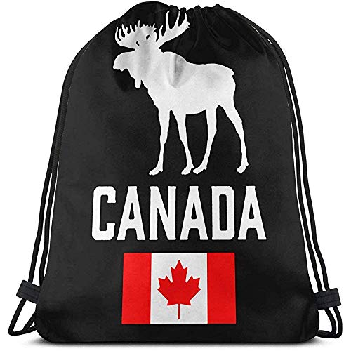 Mochila con cordón Unisex Moose Canada Flag Sports Gym School Bag