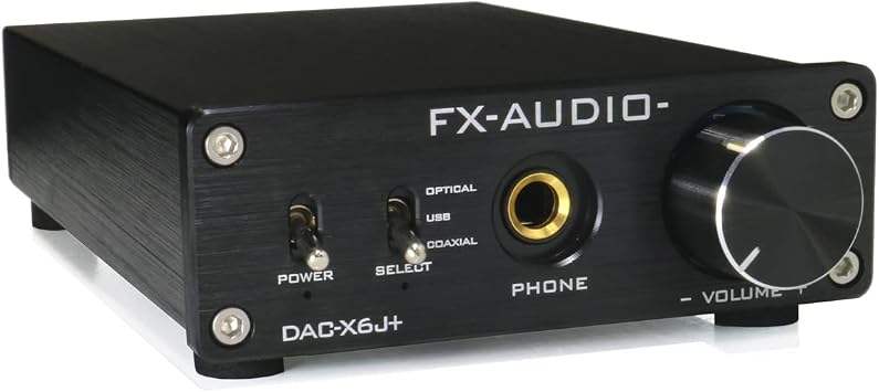 FX-AUDIO- DAC-X6J+ Black High Resolution DAC Optical Coaxial Digital USB Max 24bit 192kHz High Performance Headphone Amplifier