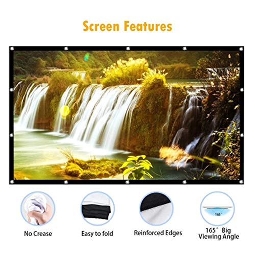 Funda plegable para proyector 16:9 de 60 pulgadas blanca para proyección al aire libre y en casa miniatura 3